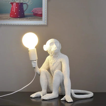 SANDYHA Nordic Retro Monkey Wall Lamp – LED Decorative Light for Living Room, Bedroom & Kitchen