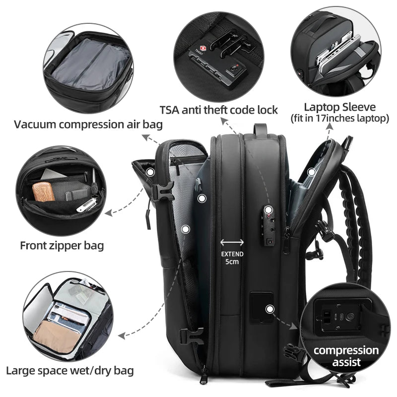 AirPack™ – Sac à dos de voyage intelligent, extensible, étanche et conçu pour les voyages modernes