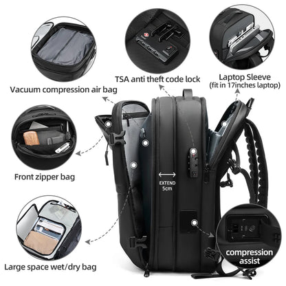 AirPack™ – Sac à dos de voyage intelligent, extensible, étanche et conçu pour les voyages modernes