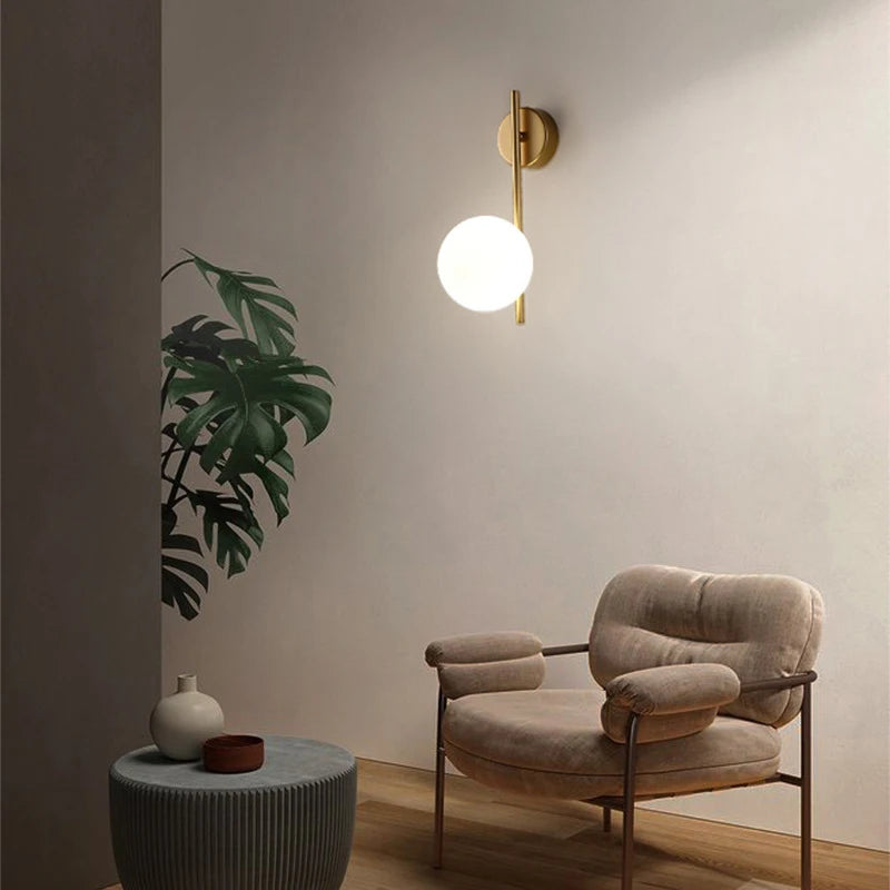 Modern Black & Gold LED Wall Lamp – G9 Bulb Sconce for Bedroom & Home Décor