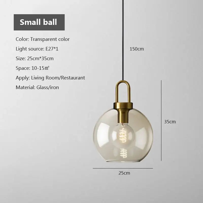 Nordic Glass LED Chandelier – Single & Multi-Head Pendant Light for Dining, Living Room & Home Décor
