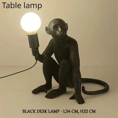 SANDYHA Nordic Retro Monkey Wall Lamp – LED Decorative Light for Living Room, Bedroom & Kitchen