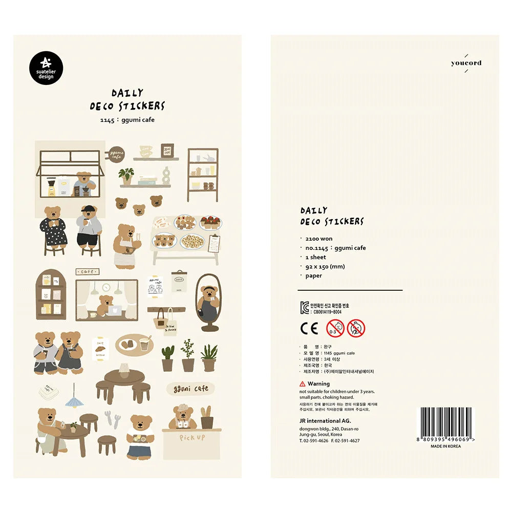 Ensemble d'autocollants Suatelier™ Kawaii Days – Essentiels de la déco coréenne