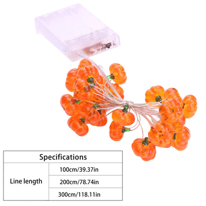 Pumpkin & Eyeball LED String Lights – USB Powered Halloween Party Decoration (20/40 LEDs)