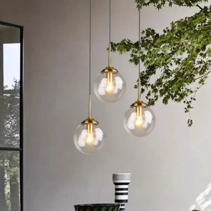 Italian Designer Glass Ball Led Pendant Lamp Kitchen Restaurant Island Living Room  Bedroom Chandelier Home Lighting Decoration