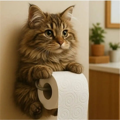 PawRoll™ – Porte-papier toilette en forme de chat amusant