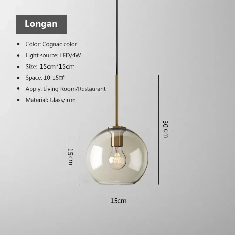 Nordic Glass LED Chandelier – Single & Multi-Head Pendant Light for Dining, Living Room & Home Décor