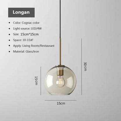 Nordic Glass LED Chandelier – Single & Multi-Head Pendant Light for Dining, Living Room & Home Décor