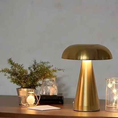 Retro Mushroom LED Table Lamp – Touch Sensor Rechargeable Bedside & Decor Light