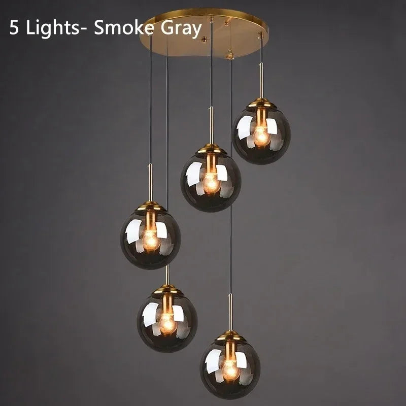 Italian Designer Glass Ball Led Pendant Lamp Kitchen Restaurant Island Living Room  Bedroom Chandelier Home Lighting Decoration