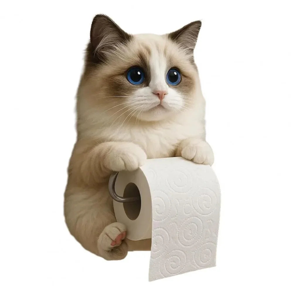 PawRoll™ – Porte-papier toilette en forme de chat amusant