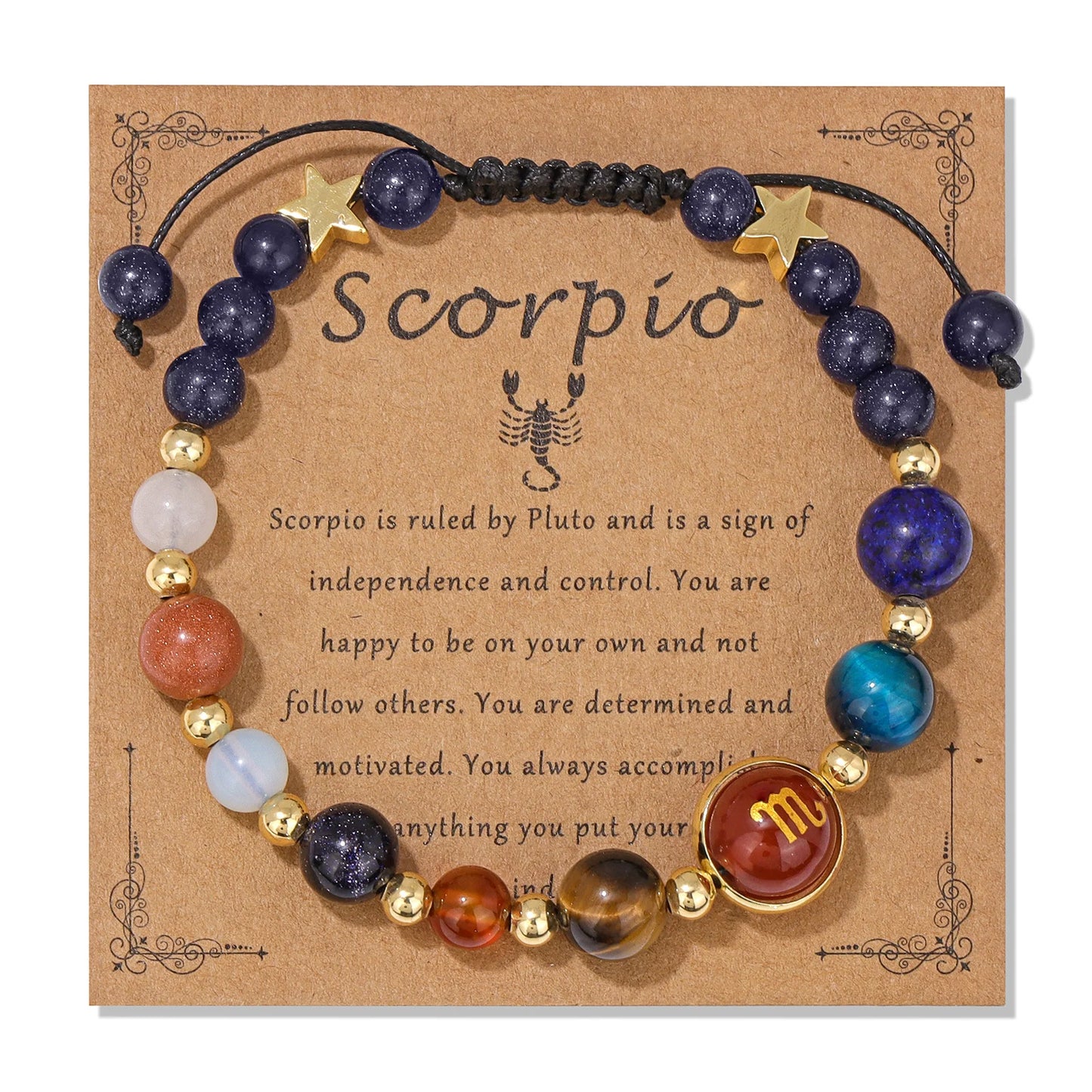 Pulsera de cristal LuckyGlow™: dije unisex de acero inoxidable 