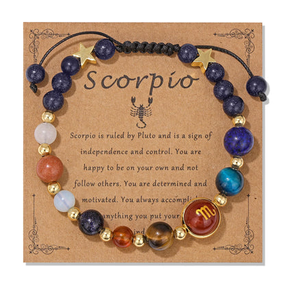 Pulsera de cristal LuckyGlow™: dije unisex de acero inoxidable 