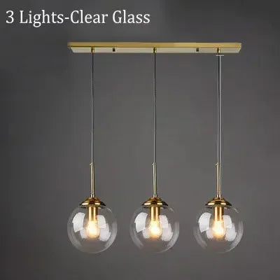 Italian Designer Glass Ball Led Pendant Lamp Kitchen Restaurant Island Living Room  Bedroom Chandelier Home Lighting Decoration