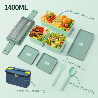 SnackMate™ DuoBox – Leakproof Lunch Set with Utensils & Bag