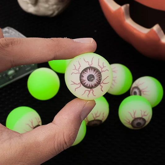 Glow-in-the-Dark Eyeball Bouncy Balls – Halloween Horror Party Decoration Props