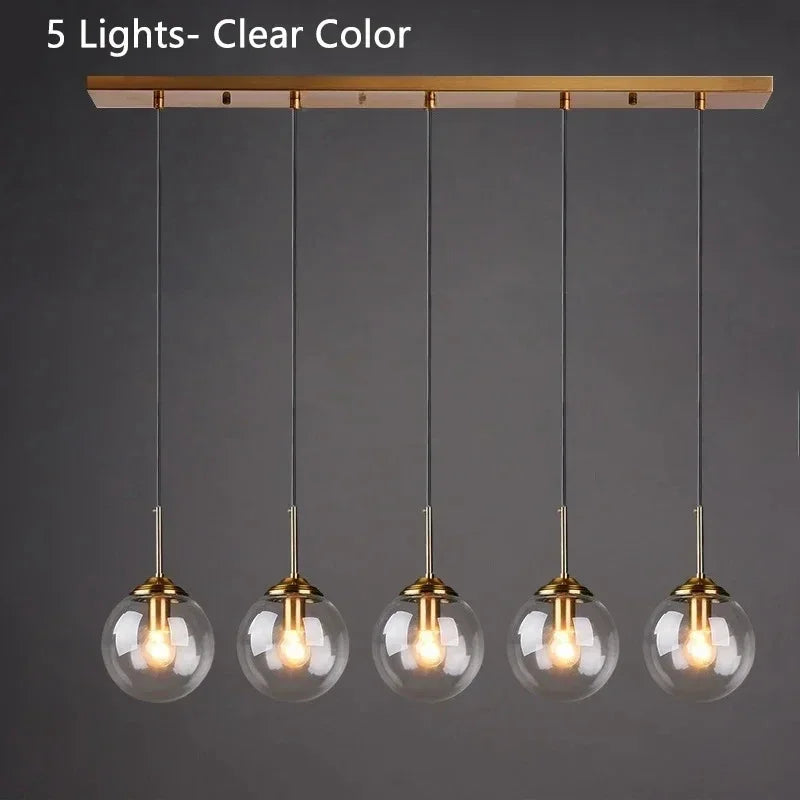 Italian Designer Glass Ball Led Pendant Lamp Kitchen Restaurant Island Living Room  Bedroom Chandelier Home Lighting Decoration