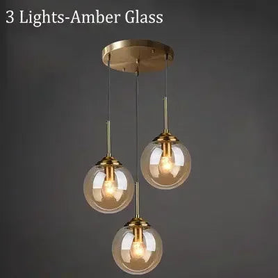 Italian Designer Glass Ball Led Pendant Lamp Kitchen Restaurant Island Living Room  Bedroom Chandelier Home Lighting Decoration