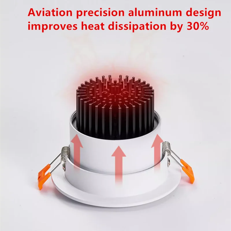 High-Performance LED Downlight – Adjustable Anti-Glare COB Ceiling Spotlight (5W–20W, CRI>98, Dimmable)