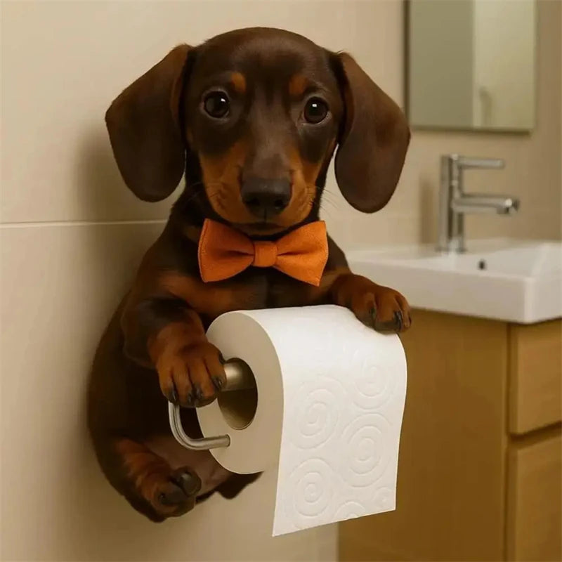 PawRoll™ – Porte-papier toilette amusant en forme de chien 
