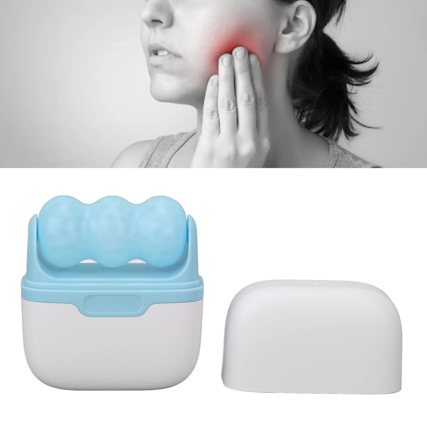 GlowChill™ – Rodillo de hielo de dos cabezales para rostro y cuero cabelludo