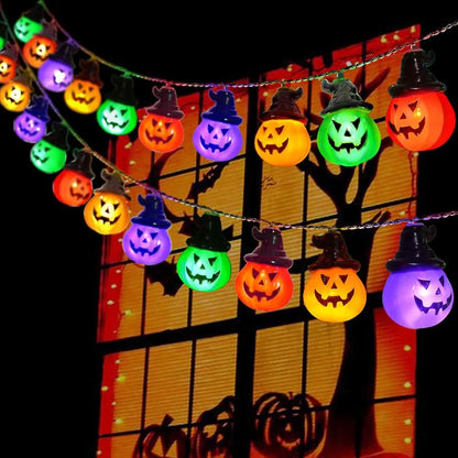 Pumpkin RGB String Lights – Festive Indoor & Outdoor Holiday Decoration
