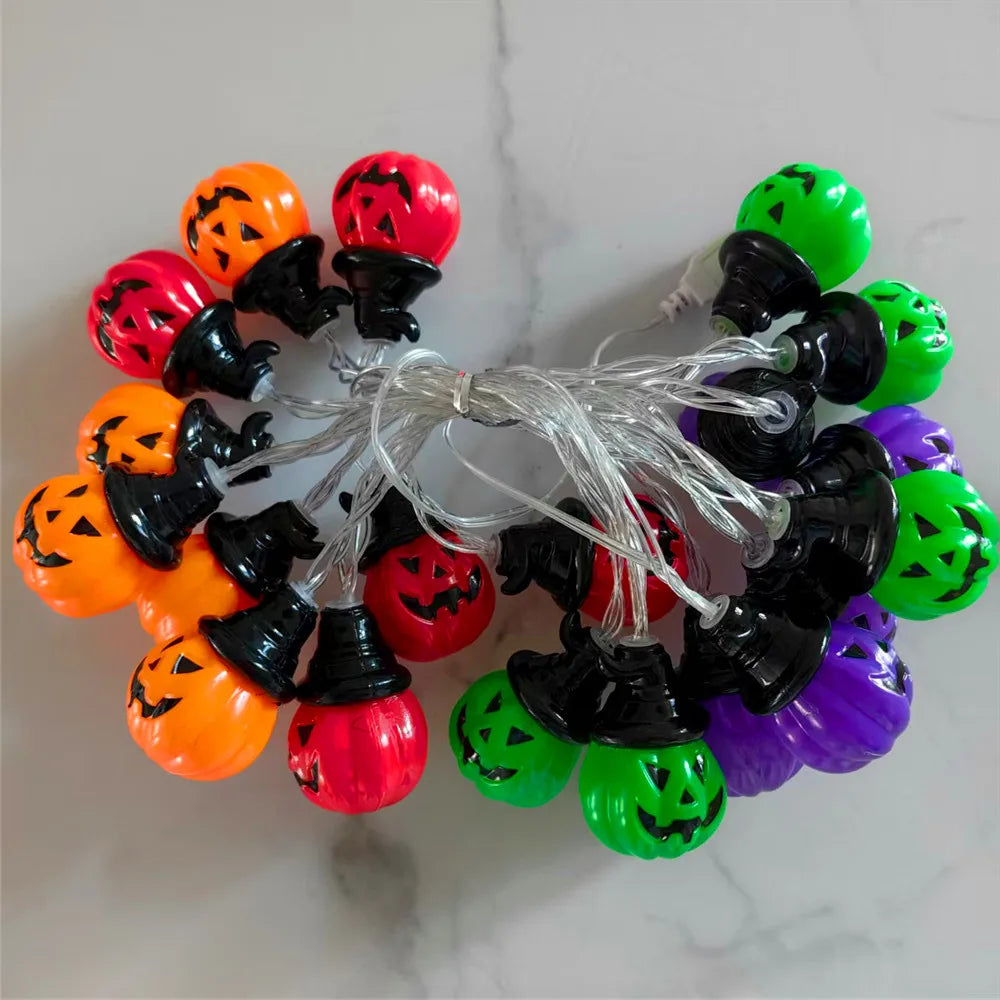 Pumpkin RGB String Lights – Festive Indoor & Outdoor Holiday Decoration