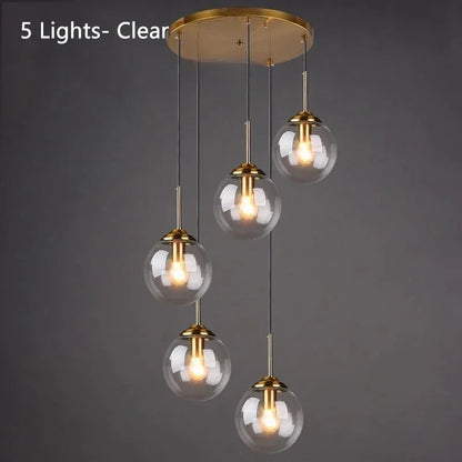 Italian Designer Glass Ball Led Pendant Lamp Kitchen Restaurant Island Living Room  Bedroom Chandelier Home Lighting Decoration
