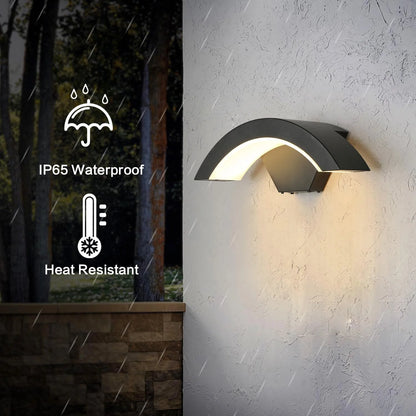 24W Modern LED Outdoor Wall Sconce – 3000K Warm White Waterproof Wall Lamp for Terrace, Garden & Pathway Lighting