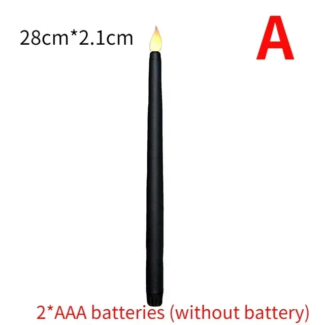 Long Flameless LED Christmas Candles – Battery Powered Flickering Church Lights for Holiday & Party Decor
