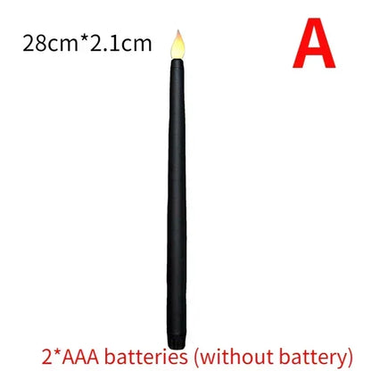 Long Flameless LED Christmas Candles – Battery Powered Flickering Church Lights for Holiday & Party Decor