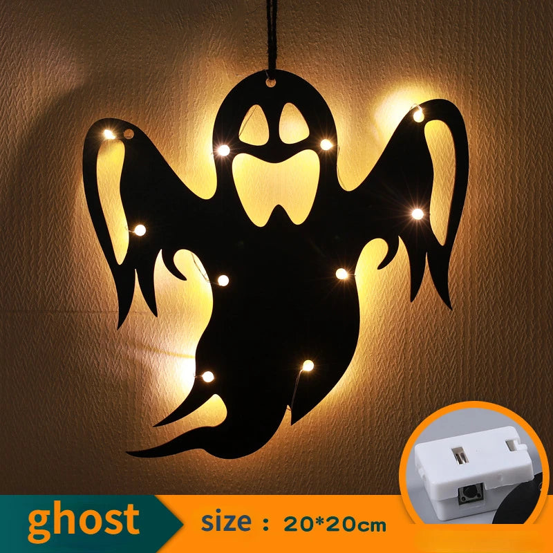Halloween LED Hanging Lights – Spooky Castle, Witch & Ghost Décor for Indoor/Outdoor Parties