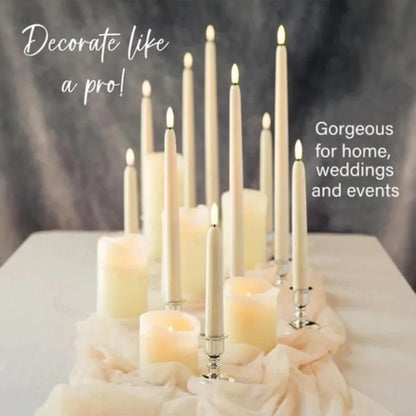 Long Flameless LED Christmas Candles – Battery Powered Flickering Church Lights for Holiday & Party Decor