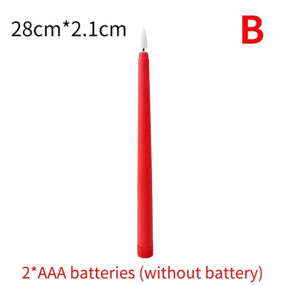 Long Flameless LED Christmas Candles – Battery Powered Flickering Church Lights for Holiday & Party Decor