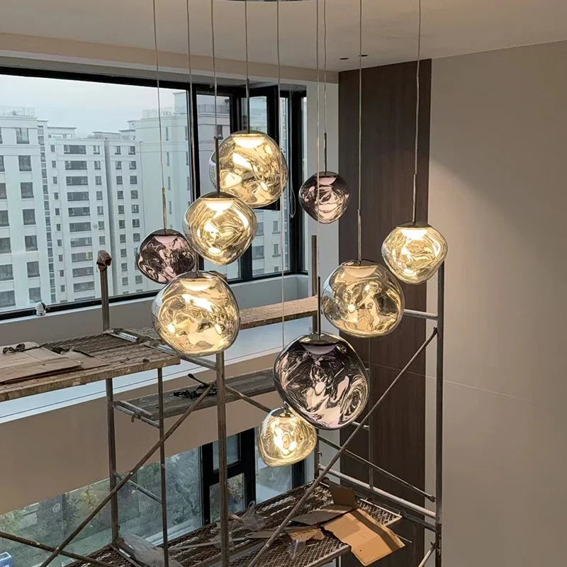 Italian Designer Glass Bubble Pendant Light – Modern Chandelier for Dining, Kitchen & Kids’ Room Decor