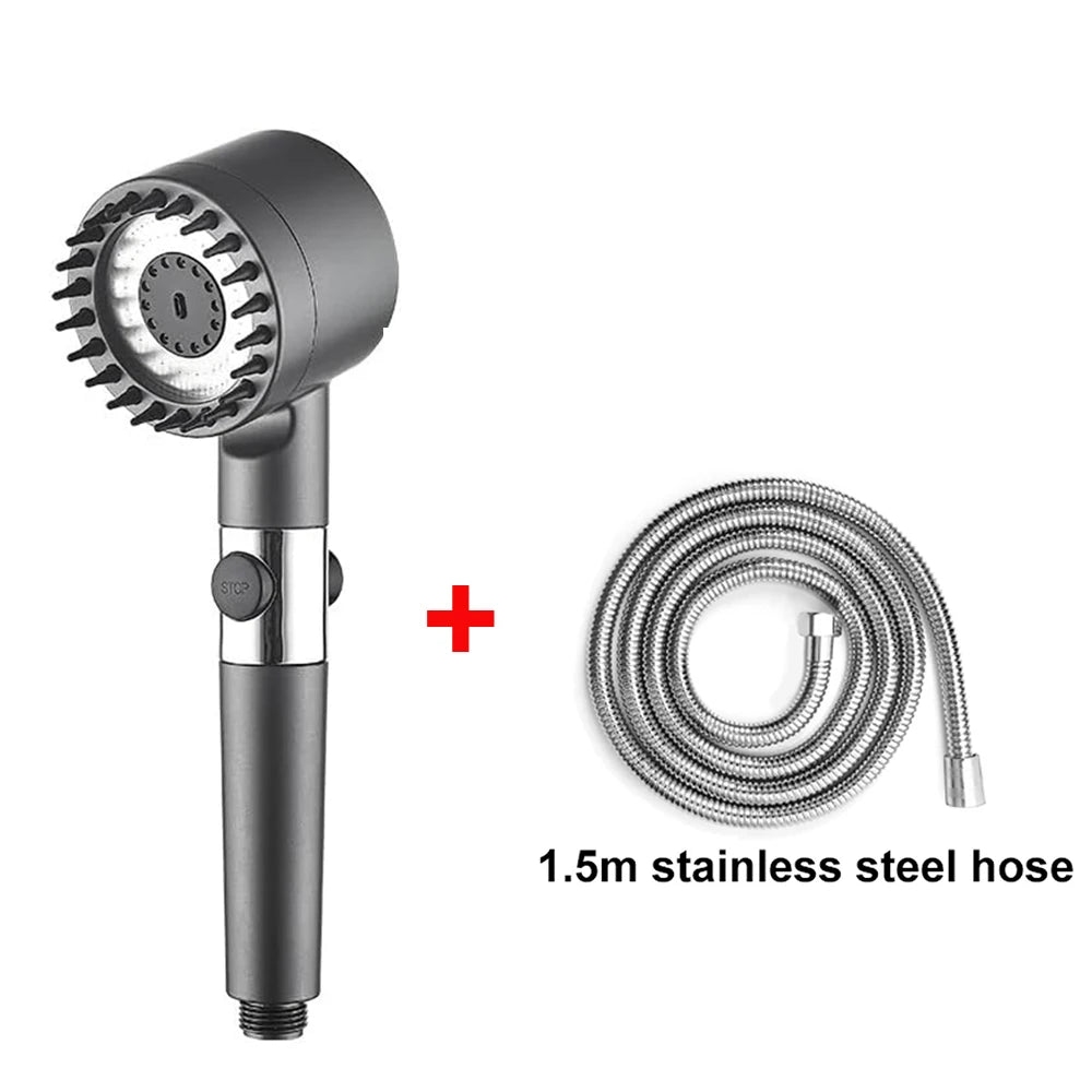 AquaFlow™ 4-Mode High-Pressure Shower – With Brush & Purifying Filters