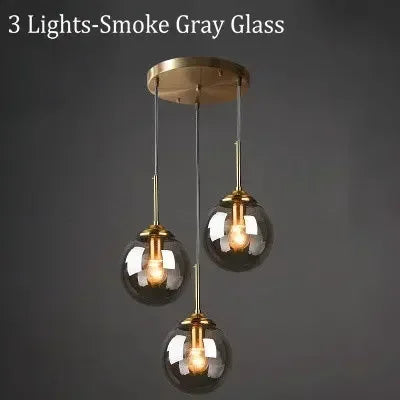 Italian Designer Glass Ball Led Pendant Lamp Kitchen Restaurant Island Living Room  Bedroom Chandelier Home Lighting Decoration